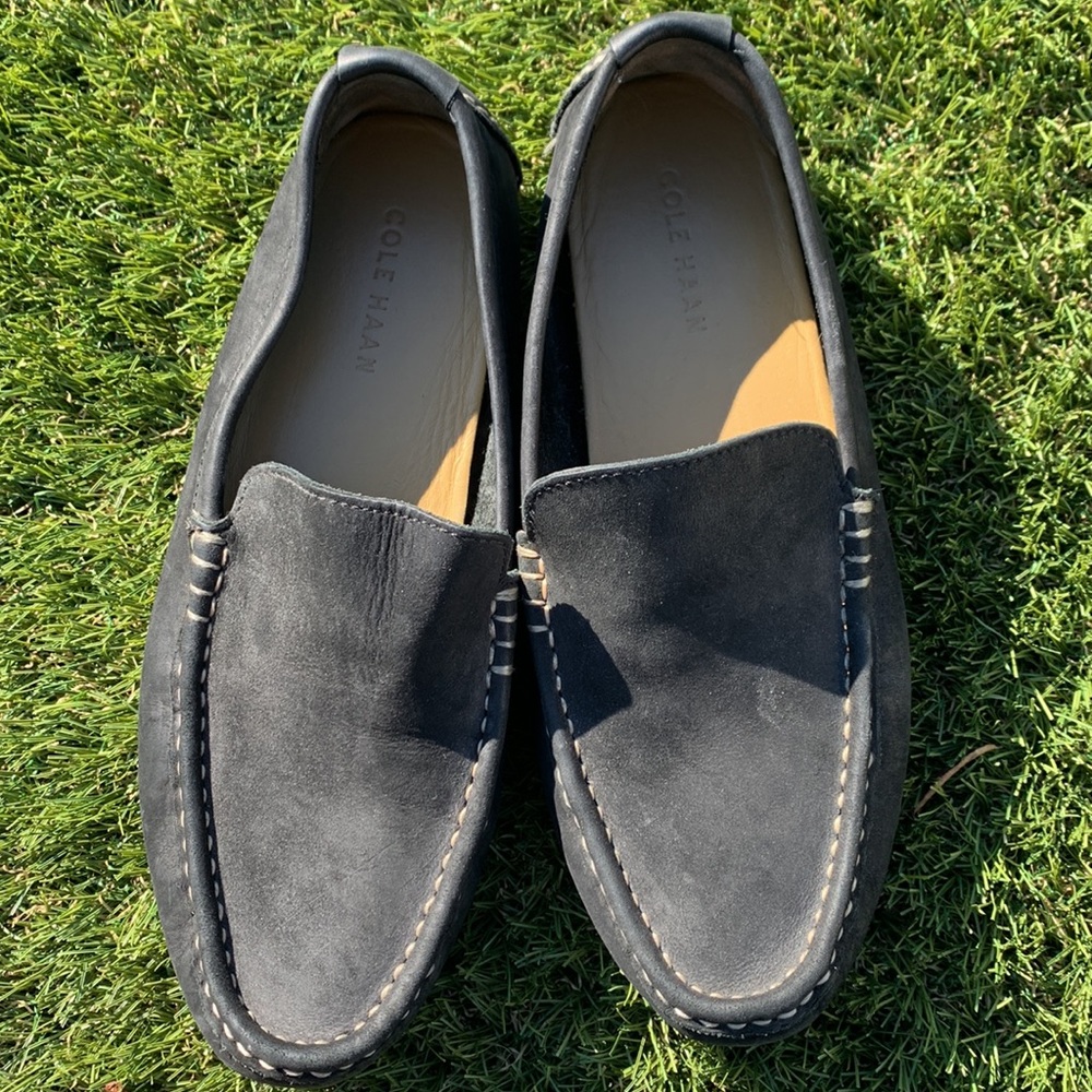 Cole Haan Men's Driving Moccasin Black Suede Size 8